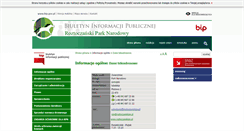Desktop Screenshot of bip.roztoczanskipn.pl
